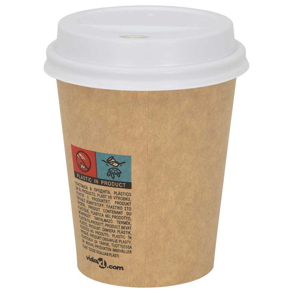 Vidaxxl Papierkaffeetassendeckel ø80 mm 8oz 1000 Stück Kunststoff weiß