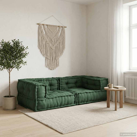 Vidaxl 2-zits modulaire bank 140x70x36 stof groen