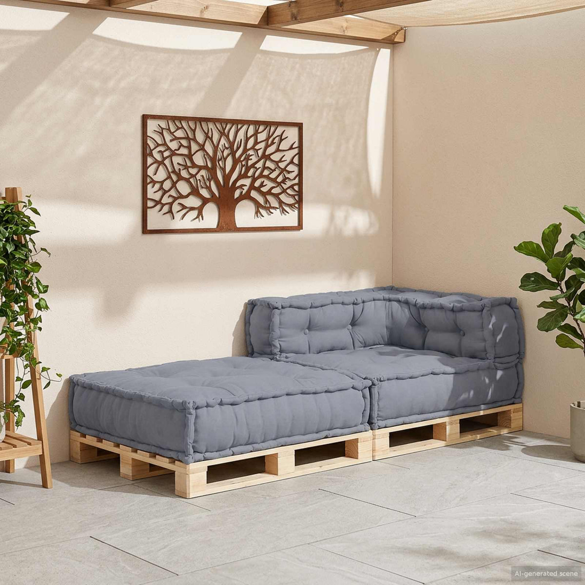 Vidaxl modulair sofabet stof grijs 70 x 70 x 56 cm