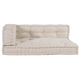 Vidaxl pallet sofa kussen 3 st stof crèmekleurig 120 x 80 x 34 cm