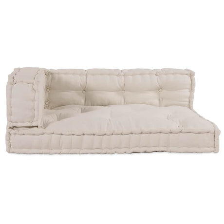 Vidaxl pallet sofa kussen 3 st stof crèmekleurig 120 x 80 x 34 cm