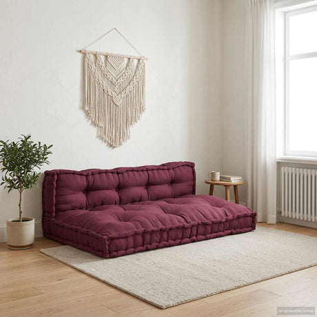 Vidaxl pallet sofa kussen 2 st stof bordeaux 120 x 80 x 38 cm