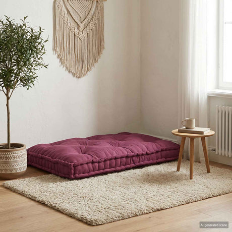 Vidaxl pallet sofa kussen bordeaux 120 x 80 x 12 cm stof