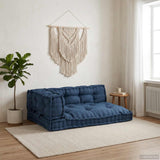 Vidaxl pallet sofa kussen 3 st stof indigo 120 x 80 x 38 cm