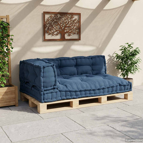Vidaxl pallet sofa kussen 3 st stof indigo 120 x 80 x 38 cm