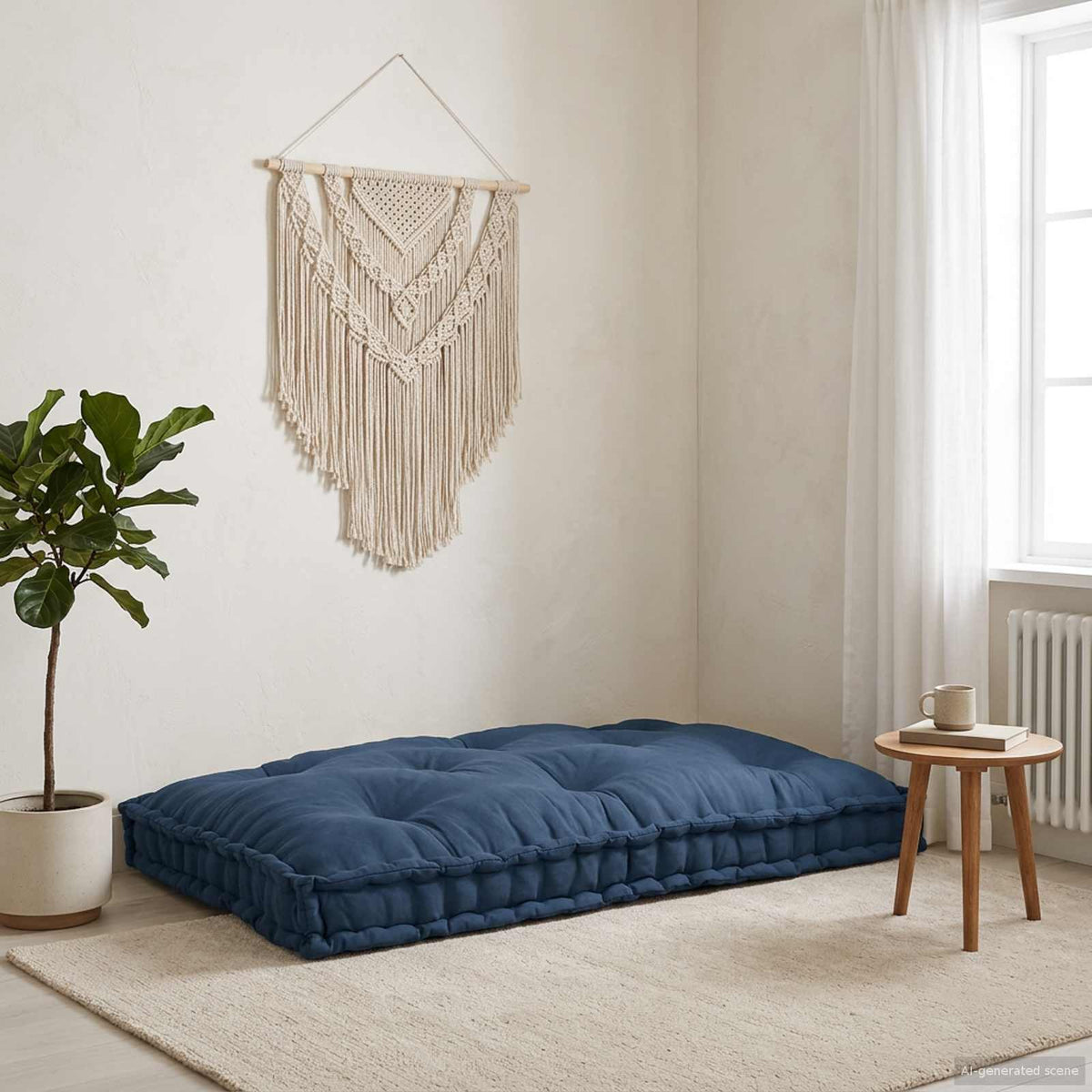 Vidaxl pallet sofa kussen indigo 120 x 80 x 12 cm stof