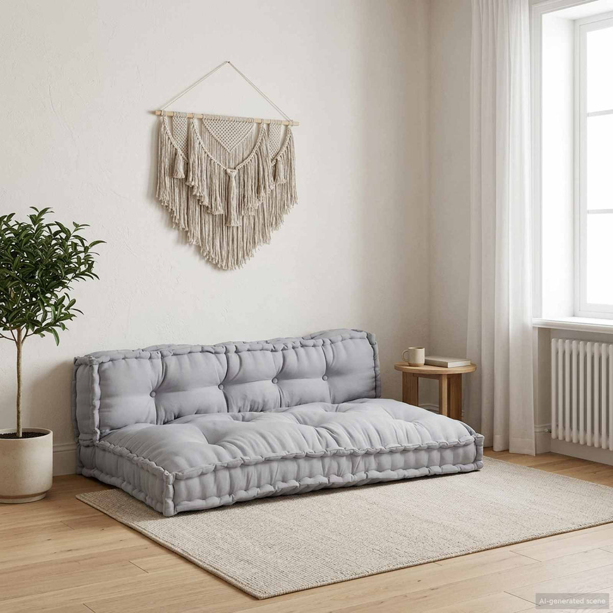 Vidaxl pallet sofa kussen 2 st stof grijs 120 x 80 x 38 cm