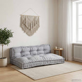 Vidaxl pallet sofa kussen 2 st stof grijs 120 x 80 x 38 cm