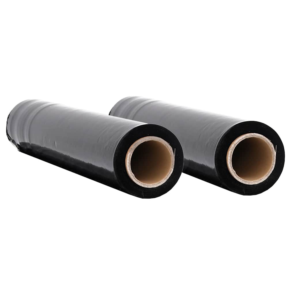 Vidaxl stretchfilm 2 st 30 μm 50 cm x 150 m zwart