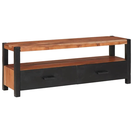 Vidaxl mediakast met lade bruin 110 x 30 x 40 cm massief acaciahout