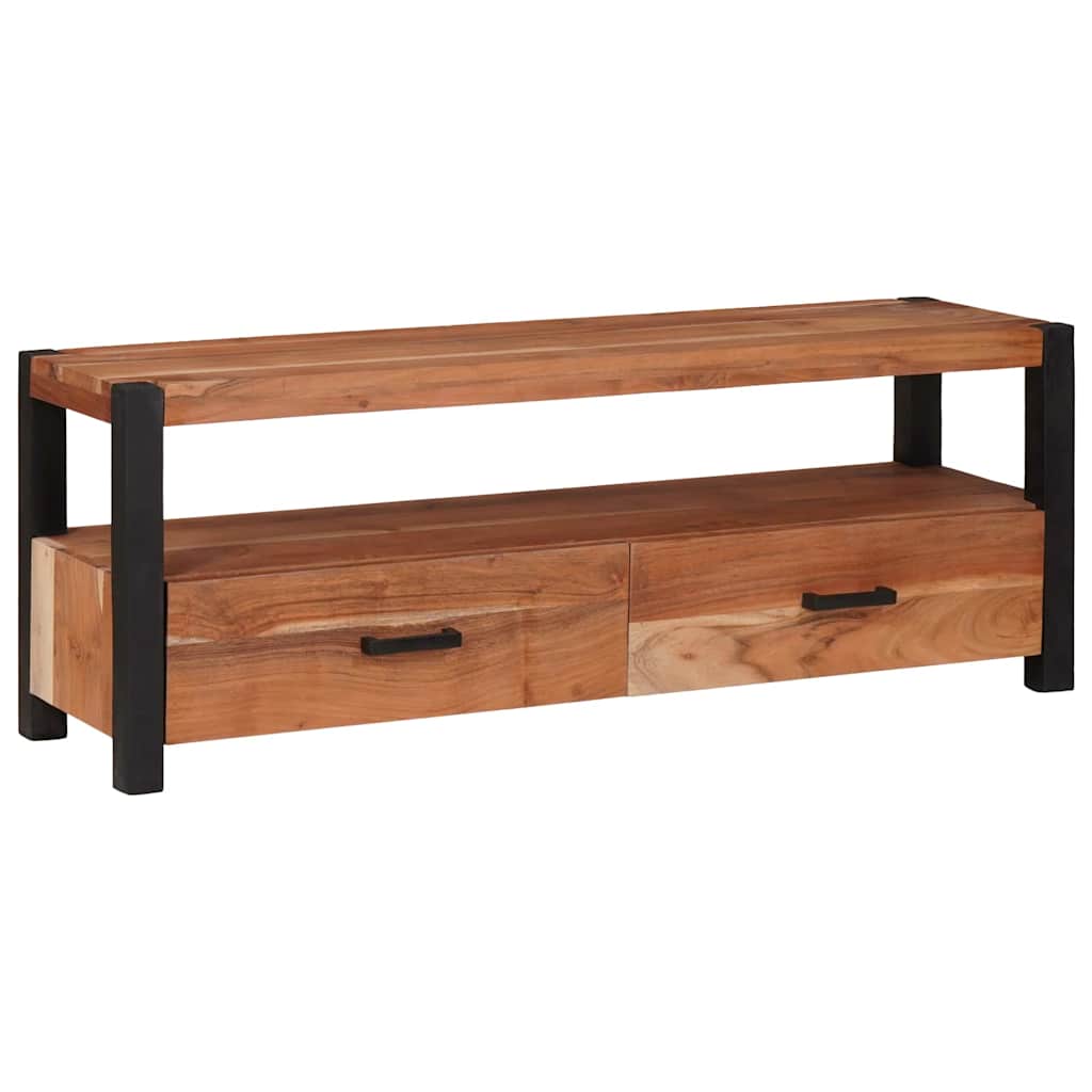 Vidaxl tv-kast met lade bruin 110 x 30 x 40 cm massief acaciahout