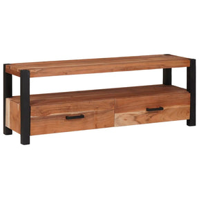Vidaxl tv-kast met lade bruin 110 x 30 x 40 cm massief acaciahout