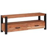 Vidaxl tv-kast met lade bruin 110 x 30 x 40 cm massief acaciahout