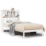 Vidaxl bed met boekenkast zonder matras grenenhout wit 90x190 cm