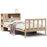 Vidaxl bed met boekenkast zonder matras massief grenenhout 75x190 cm