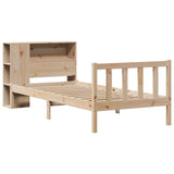 Vidaxl bed met boekenkast zonder matras massief grenenhout 75x190 cm