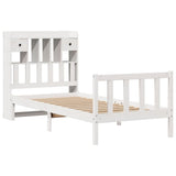 Vidaxl bed met boekenkast zonder matras grenenhout wit 90x190 cm