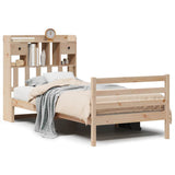 Vidaxl bed met boekenkast zonder matras massief grenenhout 90x190 cm