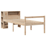 Vidaxl bed met boekenkast zonder matras massief grenenhout 75x190 cm