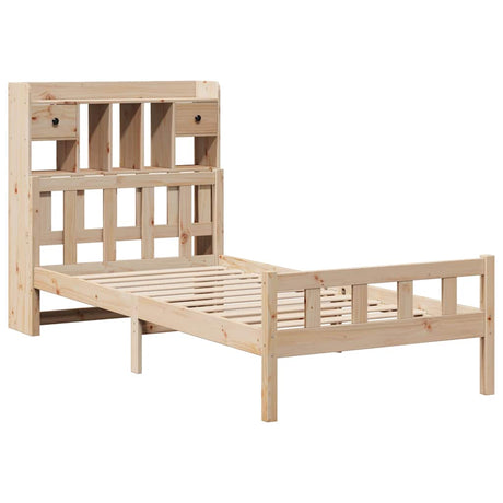 Vidaxl bed met boekenkast zonder matras massief grenenhout 90x190 cm