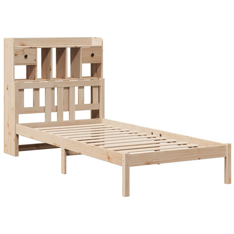 Vidaxl bed met boekenkast zonder matras massief grenenhout 75x190 cm