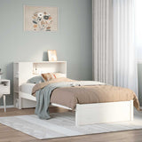 Vidaxl bed met boekenkast zonder matras grenenhout wit 75x190 cm