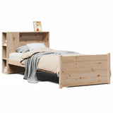 Vidaxl bed met boekenkast zonder matras massief grenenhout 75x190 cm