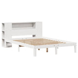 Vidaxl bed met boekenkast zonder matras grenenhout wit 135x190 cm