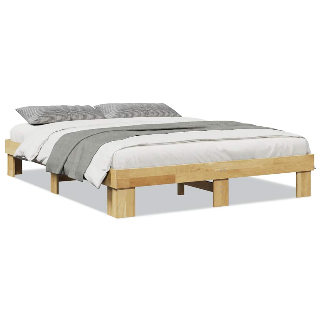 Vidaxl bedframe zonder matras 135x190 cm massief eikenhout