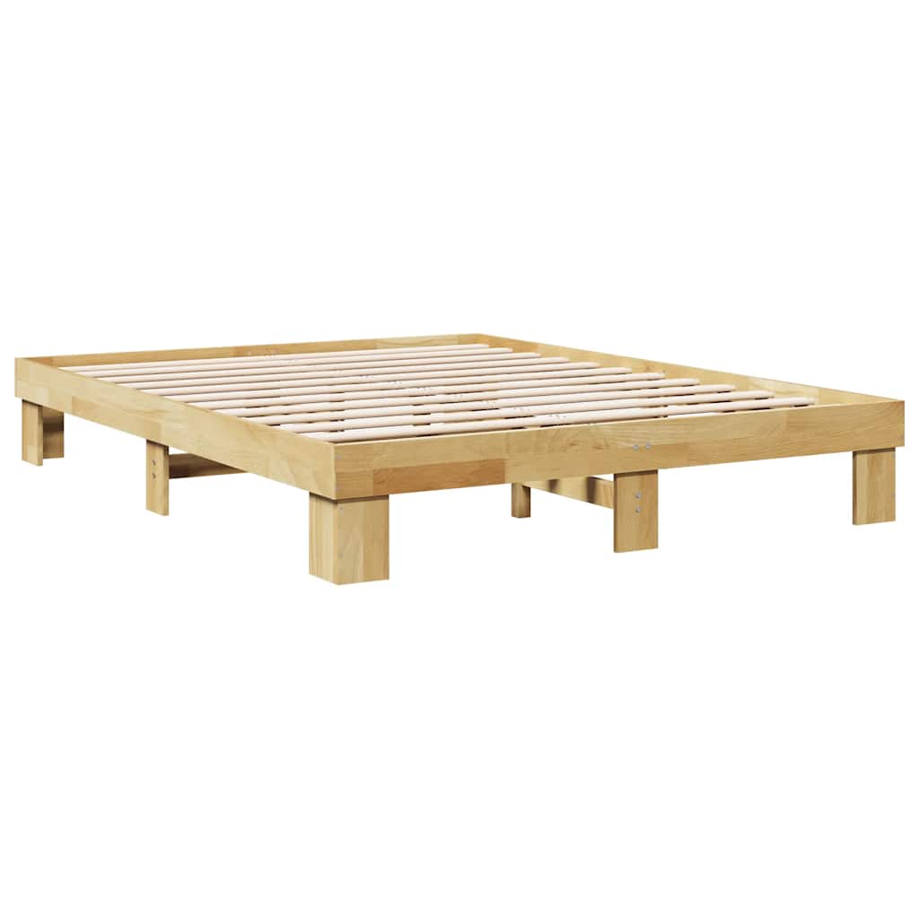 Vidaxl bedframe zonder matras 135x190 cm massief eikenhout