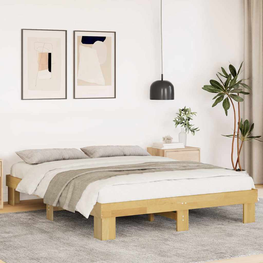 Vidaxl bedframe zonder matras 135x190 cm massief eikenhout