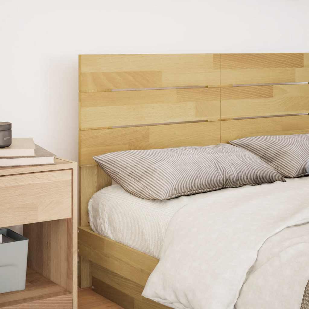Vidaxl hoofdbord 120 cm massief eikenhout