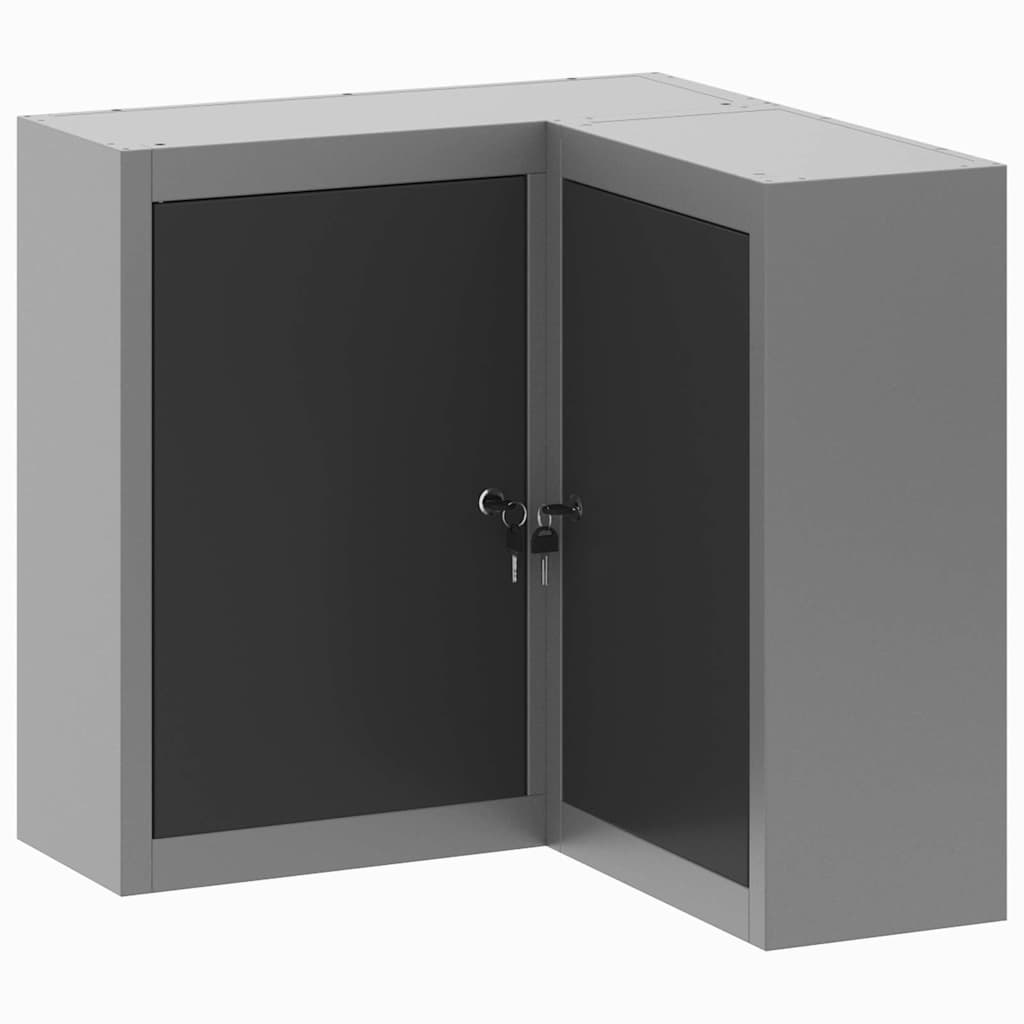 Vidaxl gereedschapskast met plank zwart en grijs 55 x 55 x 55 cm