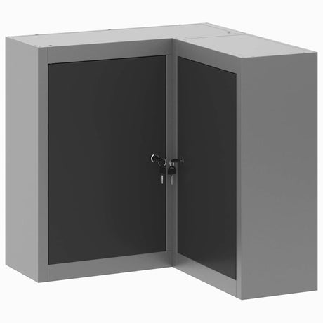 Vidaxl gereedschapskast met plank zwart en grijs 55 x 55 x 55 cm