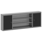 Vidaxl gereedschapskast met plank zwart en grijs 50 x 20 x 55 cm