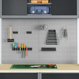 Vidaxl gereedschap wandpaneel 2 st grijs 100 x 1 x 60 cm staal