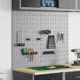 Vidaxl gereedschap wandpaneel 2 st grijs 100 x 1 x 80 cm staal