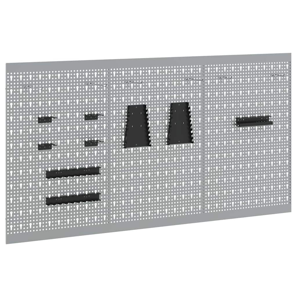Vidaxl gereedschap wandpaneel 3 pcs grijs 150 x 1 x 80 cm
