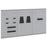Vidaxl gereedschap wandpaneel 3 pcs grijs 150 x 1 x 80 cm