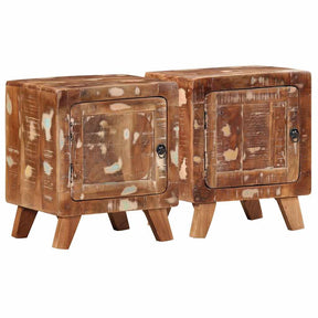 Vidaxl nachtkastje 2 st 40x32x46 cm massief gerecycled hout