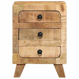 Vidaxl nachtkastje 37x32x50 cm massief ruw mangohout
