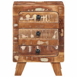 Vidaxl nachtkastje 2 st 37x32x50 cm massief gerecycled hout