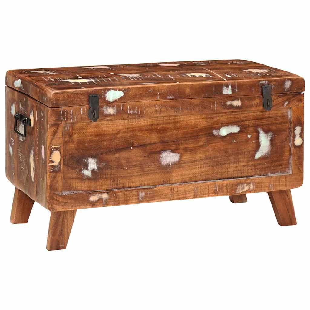 Vidaxl opbergbox met opslag 70 x 35 x 40 cm massief gerecycled hout