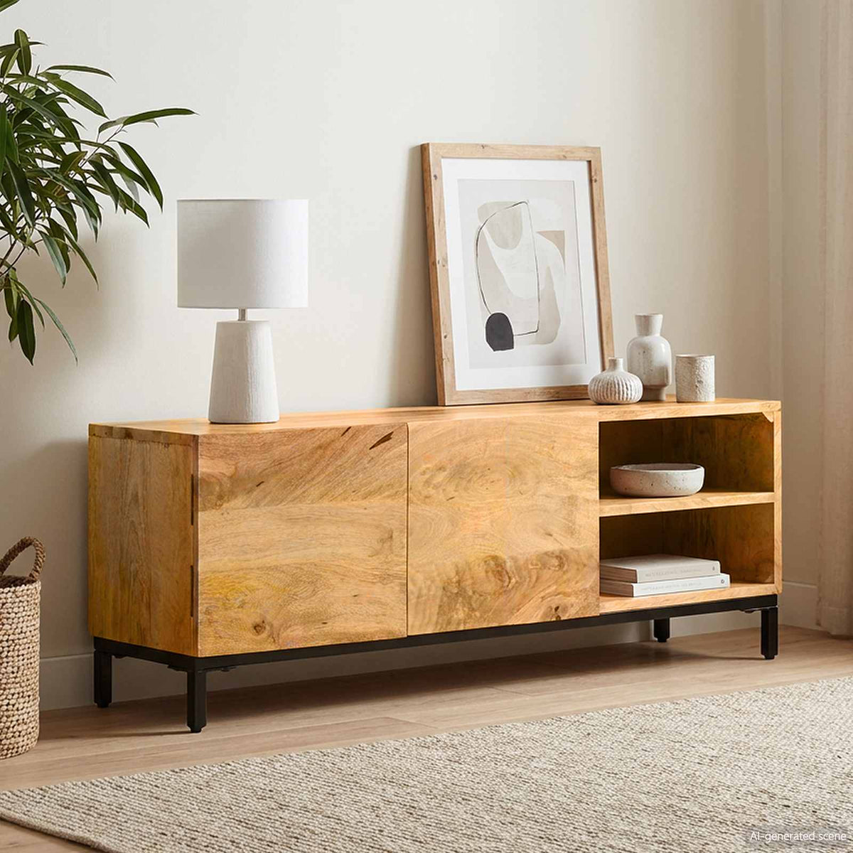 Vidaxl opslagkasten bruin 110 x 30 x 40 cm massief mango hout