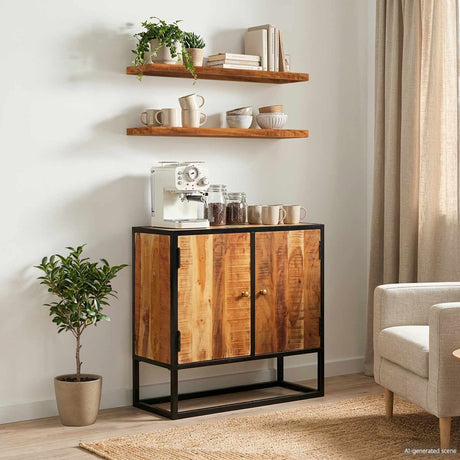 Vidaxl tv-kast met lade naturel 110 x 30 x 44 cm massief acaciahout