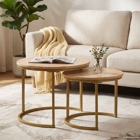 Vidaxl nest koffietafels 2 st bruin 50 x 50 x 40 cm