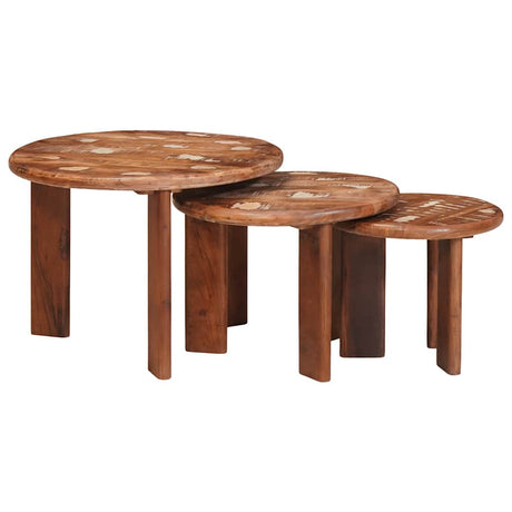 Vidaxl nest koffietafels 3 st multikleur ø 54 x 40 cm