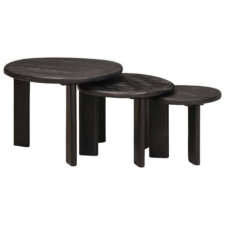 Vidaxl nest koffietafels 3 st wit ø 54 x 40 cm massief mango hout
