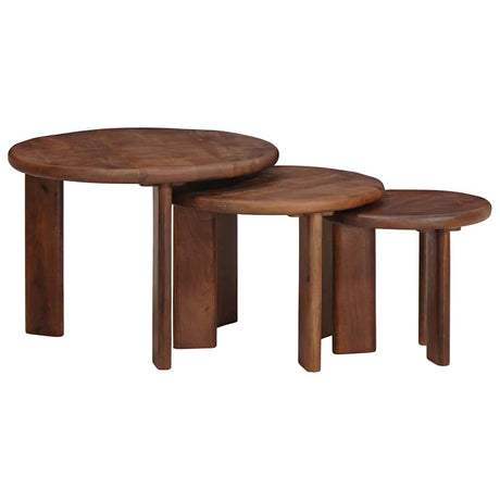Vidaxl nest koffietafels 3 st donkerbruin ø 54 x 40 cm
