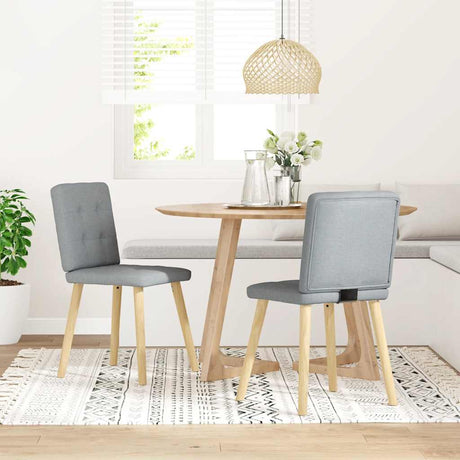 Vidaxl eetkamerstoelen 2 st stof lichtgrijs